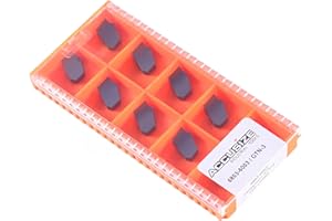 Accusize Industrial Tools GTN-3 PVD Coated Self-Lock Carbide Cut-Off Inserts, 0 Deg., Cutting Stainless Steel, 10 Piece Set, 6803-6003x10