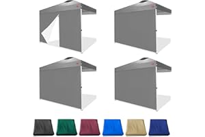 JANCANOPY Dark Grey SideWall for 10x10 Canopy Frame, 3 Pack SunWall and 1Pack Door Only, (with Zippers)