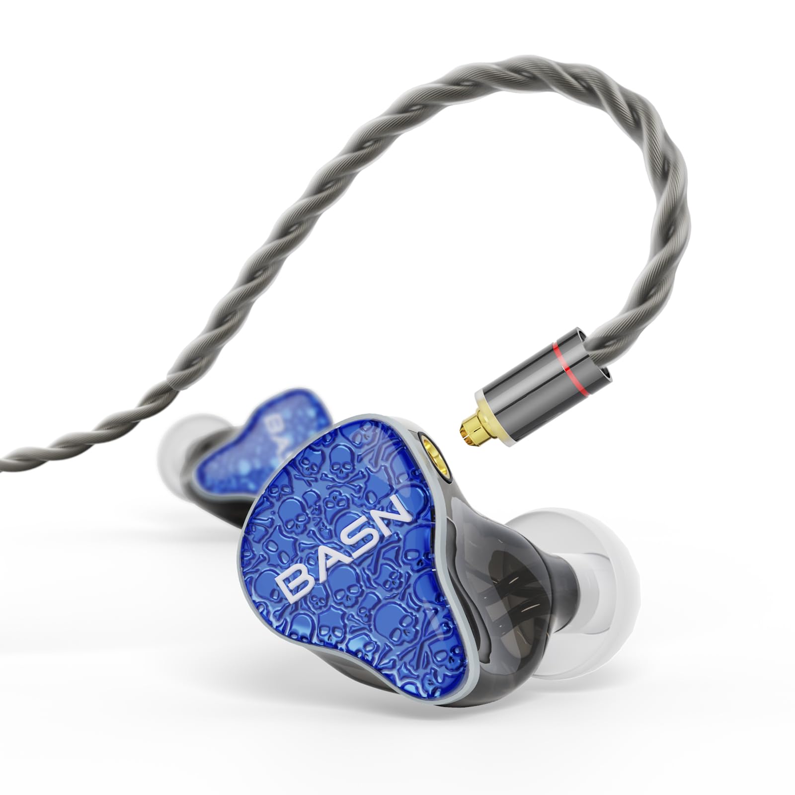 Photo 1 of BASN Bmaster5 in Ear Monitors, 5 Drivers Drummer Headphones with Powerful Bass, Noise Isolation IEM Earbuds with Detachable MMCX Sliver-Plated OFC Cable for Musicians (Sapphire Blue, MMCX)