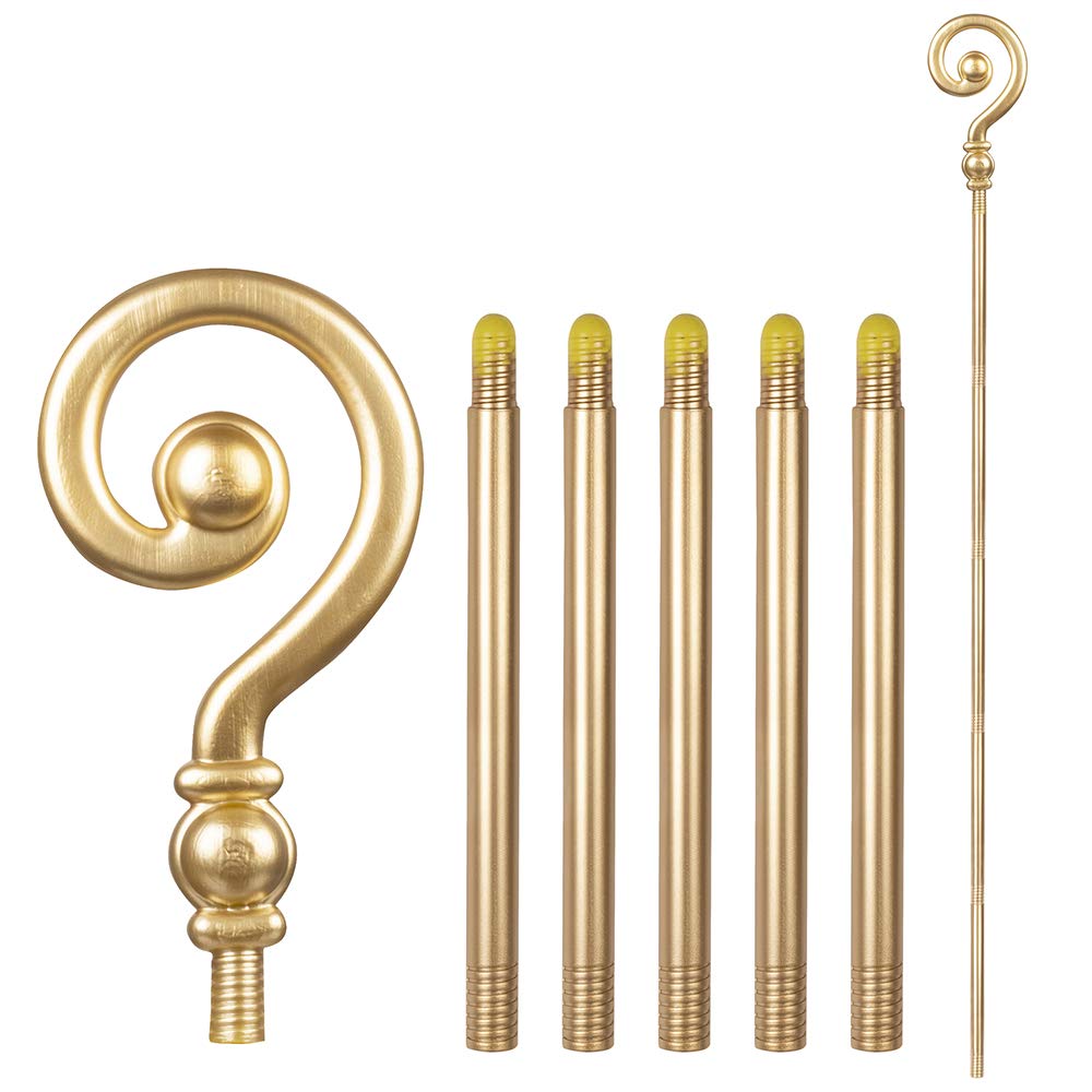 Boland 56608 – Bishop's Stick 6 Pieces, Length 185 cm, Gold, St. Nicholas, Accessory, Fancy Dress, Costume, Carnival, Theme Party, Theatre, Stage