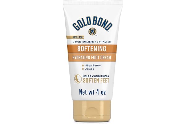 Gold Bond Softening Foot Cream, 4 oz., Foot Lotion with Shea Butter to Soften Rough & Dry Feet