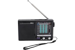 Decumeby Portable Shortwave Radio, Multifunction AM FM SW WB Radio, Multiband with 3.5mm Headphone Jack for Walking Travel Ho
