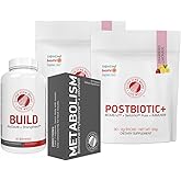 Silver Fern Brand Supplement Bundle – Build, Metabolism & POSTBIOTIC+ – Gut, Immune & Muscle Support – 90 + 60 Capsules & 30 Sticks – Energy, Recovery, Digestive Health – Strawberry Lemonade
