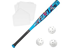 ORTIZ34 Grand Slam Set- Graffiti Plastic Bat, David Ortiz Backyard Baseball Set with 3 Balls, 4 Throw Down Bases