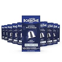 Caffè Borbone Miscela Magica Palermo – 100 Capsule ALLUMINIO (10 confezioni da 10) – Compatibili con le Macchine ad uso domestico Nespresso®*