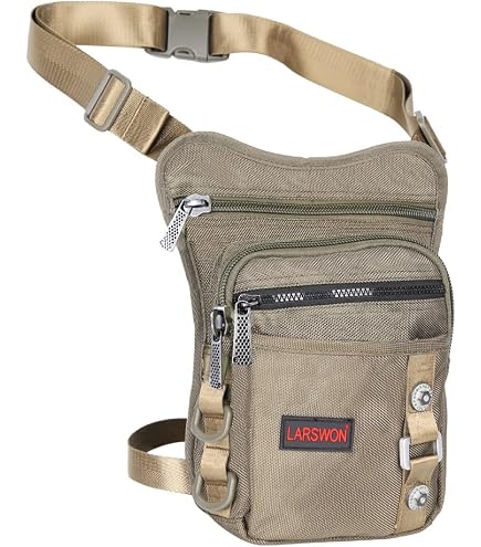 Valink Gürteltasche Für Herren – Oberschenkeltasche Aus Oxford-Stoff Mit Mehreren Fächern (ca. 12x17,5x6 Cm) Für Outdoor & Motorrad