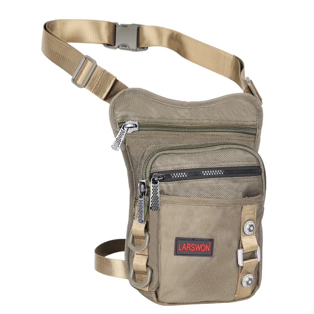 Larswon Waterproof Thigh Pack Leg Pouch Bag Panel Motorcycle Bag Green