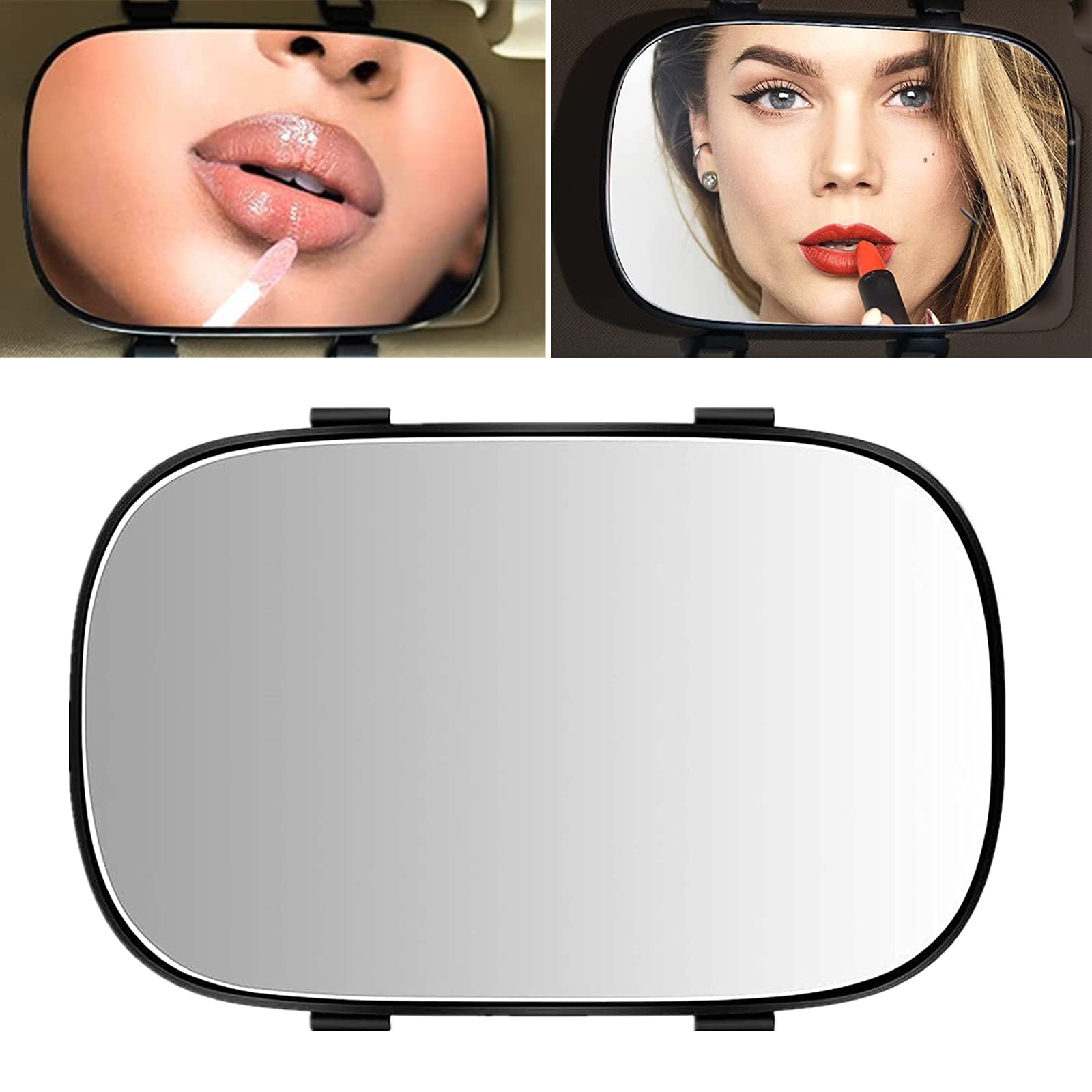 Car Vanity Mirror Interior Sun Visor Makeup Mirror with Straps Portable Rear View Mirror Sun-Shading Cosmetic Mirror, Universal for Car Truck SUV.