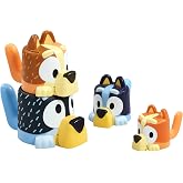 Toomies Bluey Family Pourers Bath Toys - 4 Count | Water Pouring Bluey Figures, Nesting And Stacking Cups, Bath Time Play, Includes Chilli Bandit Bingo Bluey, Ages 18 Months+