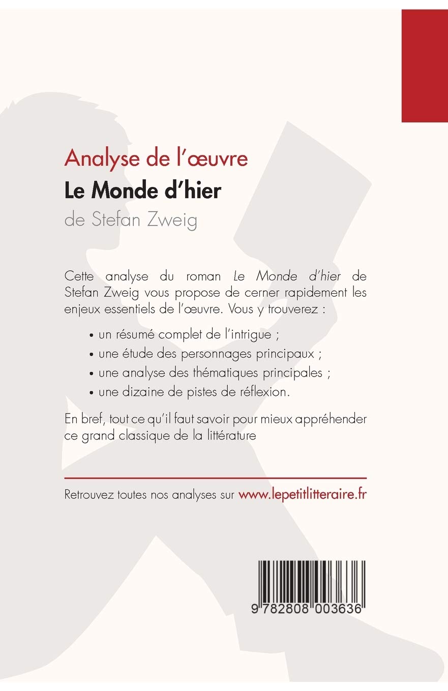 Le Monde D Hier De Stefan Zweig Analyse De L Oeuvre Analyse Complete Et Resume Detaille De L Oeuvre Fiche De Lecture French Edition Lepetitlitteraire Natalia Torres Behar Natalia Torres Vannerom Sarah Amazon Com Books
