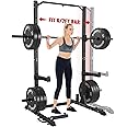 Temtum Squat Rack, 1000LBS Power Rack with Pull-Up Bar, Multi-Functional Half Rack, Inner Adjustable Width Squat Stand Rack Fit 6FT, Black