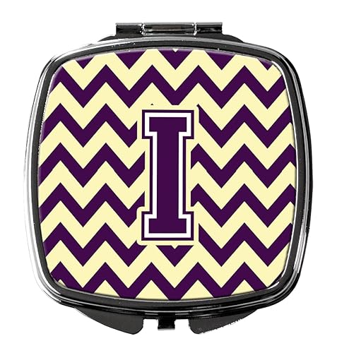 Caroline's Treasures CJ1058-ISCM Letter I Chevron Purple and Gold Compact Mirror Decorative Travel Makeup Mirror for Women Girls Gifts Pocket Makeup Mirror Folding Handheld - Amazon deal for $13.20