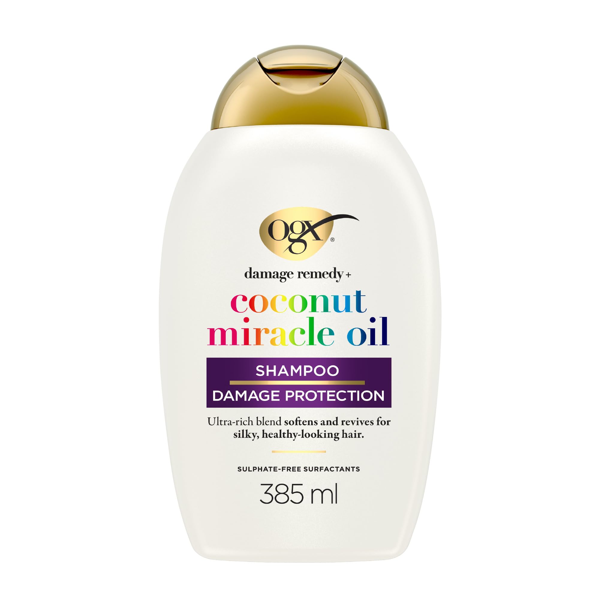 OGX Damage Remedy with Coconut Miracle Oil Shampoo, Softens and Revives Hair, for Silky and Healthy-Looking Hair, Sulfate Free, 385ml — image 1