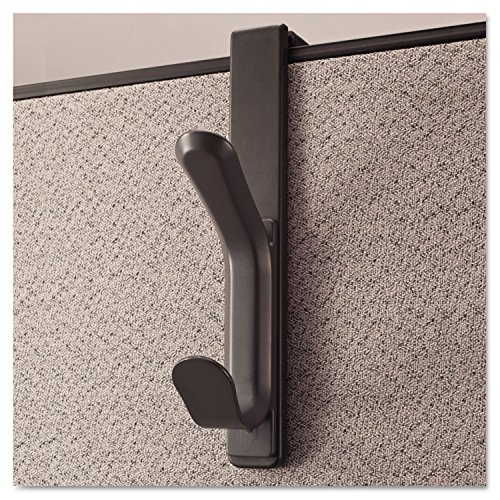 Universal 08607 Recycled Cubicle Double Coat Hook, Plastic, Charcoal