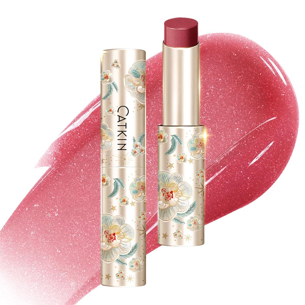 CATKIN Glossy Tinted Lip Balm, Hydrating Natural Lip Repair Melting Balm, Sheer Colour Plumping Lip Gloss, Butter Formula for Dry Cracked Lips, 3.4g