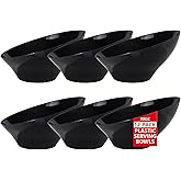bUCLA 12 Pack Black Plastic Serving Bowls - 20 OZ Angled Bowls Disposable for Chip,Candy,Salad and Fruit - Ideal for Wedding, Party & New Year
