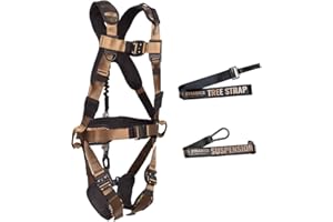 MALTA DYNAMICS Malta Hunting Safety Hunter's Elite Safety Harness Set with Tree Strap, Deer Drag/Suspension Relief Strap