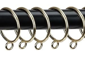 Curtain Rings with Eyelets Metal Eyelet Drapery Rings Inner Diameter 1.25Inch Curtain Rings for Hanging Pinch Pleat Curtain Pin Drape Hooks Gold Zocang