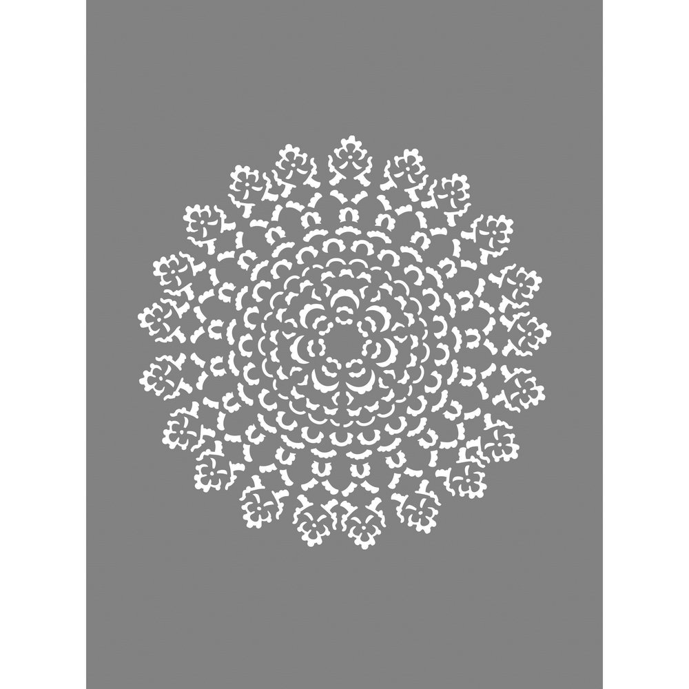 RAYHER HOBBY Stencil Ornament Miscellaneous Grey, 2.3 x 1.55 x 0.02 cm Self-Service Bag/Pack of 1