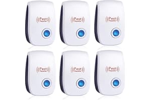 FIRE TRACKS LIMITED (6 Pack) Ultrasonic Pest Repeller, Electronic Plug in Sonic Repellent pest Control for Insects Roaches Ant Mice Bugs Mouse Rodents Mosquitoes Spiders, Home, Office, Warehouse, Hotel