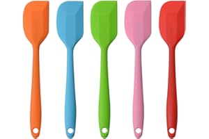 Silicone Spatulas, 8.5 inch Small Rubber Spatula Seamless One Piece Design Heat Resistant Non-Stick Flexible Scrapers Baking 