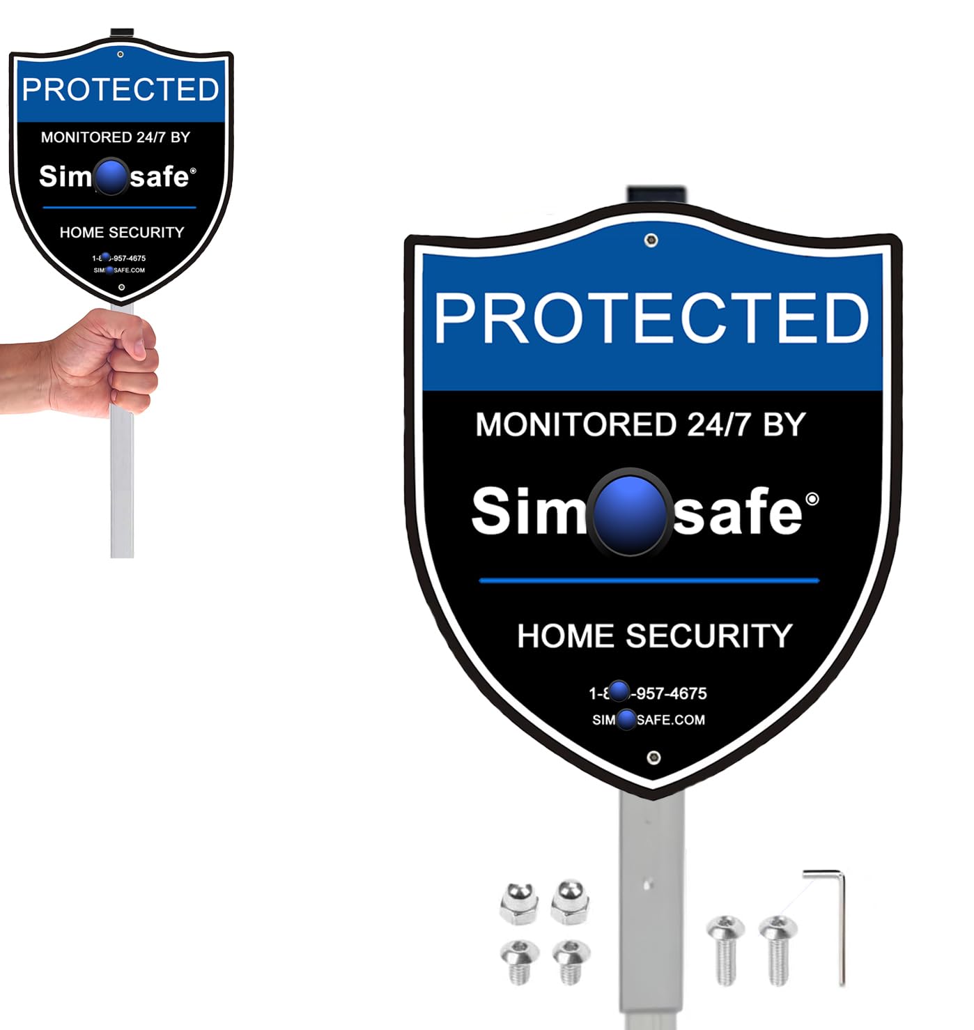Photo 1 of PreZiouz 1 Pack Yard Sign Compatible for Simpli - Safe Home Security System, 9" x 11" Simpli - safe Aluminum Sign with 28" Metal Stake, Alarm Security Yard Sign,Reflective Fade Resistant Warning Sign