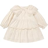 Seuyae Toddler Girl Embroidered Dress Cotton Lined Eyelet Lace Trim for 12M-6X