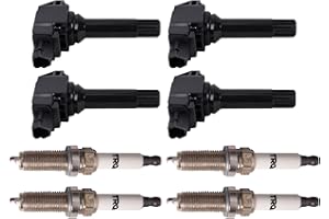 TRQ Ignition Coil and Spark Plug Kit 8 Piece Iridium Spark Plugs Compatible with 2015-2019 Subaru Legacy 2015-2019 Outback 2017-2018 Forester 2016-2017 Crosstrek 2015 XV Crosstrek