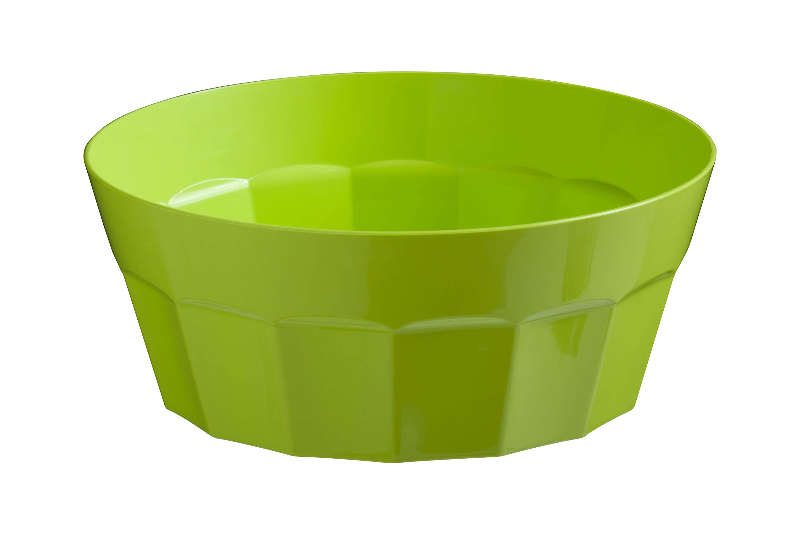 Premier Housewares Green Bowl PP Plastic Serving Bowls/Salad Bowl Ideal For Fruit Cereal Pasta Bowl Octagonal Shape Decorative Bowl 15 x 8 x 15