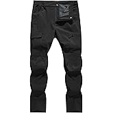 WENRONSTA Men's Snow Ski Hiking Pants Winter Fleece Lined Softshell Outdoor Waterproof Insulated Cargo Work Pants