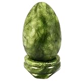 SUNYIK Green Jade Gemstone Egg Sphere Sculpture