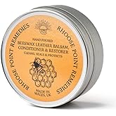 Beeswax Leather Conditioner Restorer & Polish - Hand Poured British Beeswax Balsam CLEANS SEALS and PROTECTS Handcrafted in Wales UK Rich Natural Leather Conditioner and Leather Restorer 3.50 Fl Oz