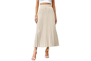 Skirts for Women Long Pleated Skirt High Waist A-line Work Office Skirts 2025 Fall Winter Layered Boho Outfits
