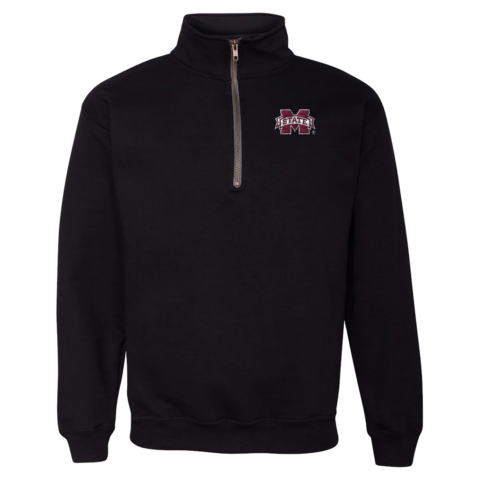 UGP Campus Apparel - AQ1041 - Mississippi State Bulldogs Primary Logo LC EMB - Sports Team Quarter Zip Sweatshirt - Small - Black Image