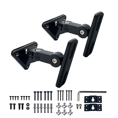 DAGCUXIN DX-151 Speaker Wall Mount,Wall Speaker Mount Brackets for Small  Speakers Swivel Tilt,Hold up to 15lbs(2 Packs Black) in Kuwait Whizz