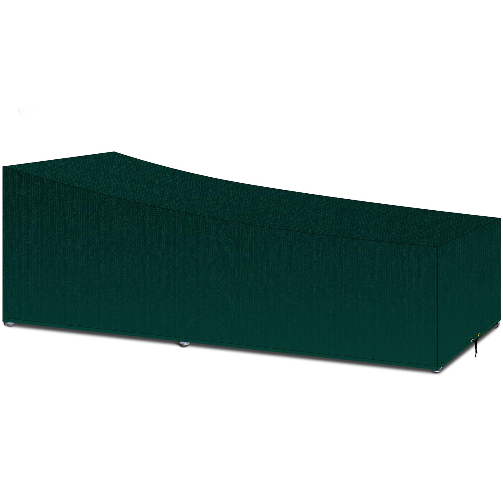 PATIO PLUS Sun Lounger Covers Waterproof, Polyethylene fabric material Lounger Chair Cover Outdoor Garden Sunbed Cover Windproof Anti-UV 220x80x35/55cm Green