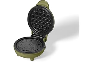 Starfrit 4-Inch Non-Stick Mini Waffle Maker – Dinosaur Shape - Compact - Easy to Clean - 350W