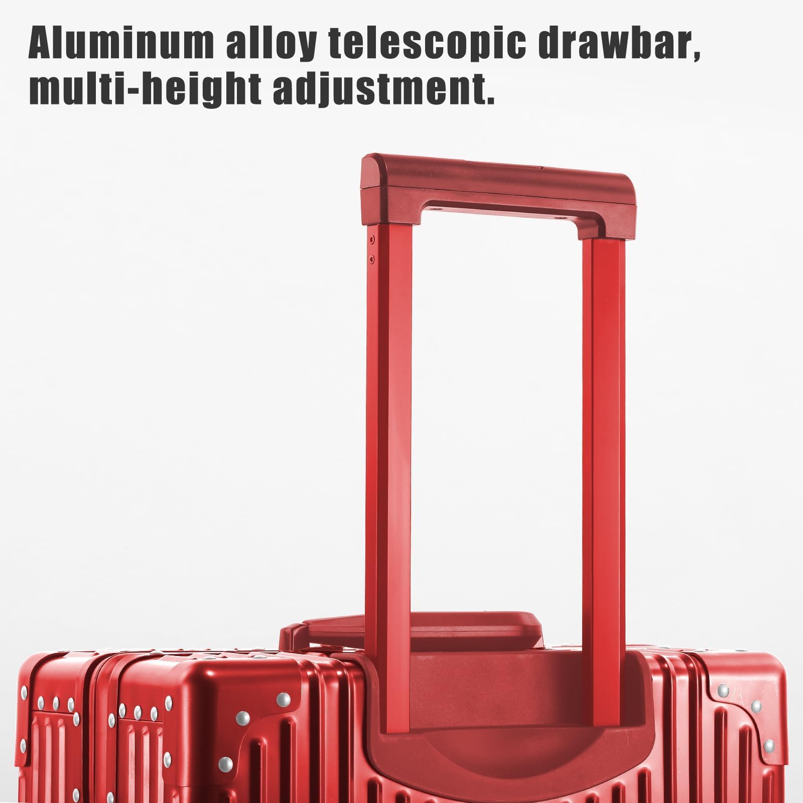 All Aluminum Carry On Luggage with Cup Holder TSA Lock, 22x14x9 Airline Approved Carry-On Hardside Suitcase with Spinner Wheels(20-lnch) (RED)