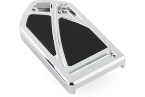 JIATABAN Phantom Brake Pedal Pad Fit For Harley 1980-later Touring Road King Street Glide Road Glide Electra Glide 86-2017 Softail FL Fat Boy 12-16 Dyna FLD (Chrome)