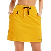 baleaf Women's 16" Hiking Cargo Skort Skirt High Waisted with Pockets Golf Workout UPF 50+ Sun Protection Quick Dry
