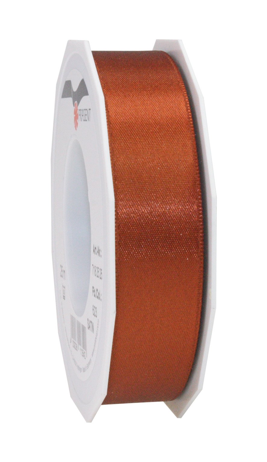 PRÄSENT C.E. Pattberg SATIN cinnamon (brown) gift ribbon, 27 yards for Wrapping Gifts, 1 inch width, Ribbon for Decorating & Crafting, Decorative Ribbon for Gifts, for every occasion — image 1