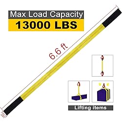 Lift Sling Straps, JCHL 6.5'X2 Heavy Duty Flat Eye