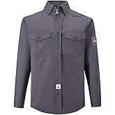 VANLENS FR Shirts for Men 6.5OZ Welding Shirt Pearl Snap Light Weight Flame Resistant Shirts CAT2/NFPA2112