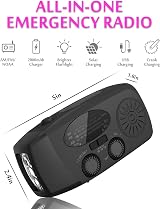 SOLARBABY Wind Up Solar Radio Emergency AM/FM USB Charger LED Light view 4