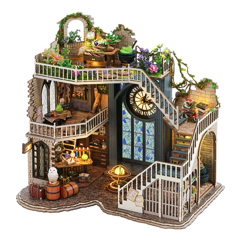 CUTEBEE DIY Miniature House Kit for Adults - Dolls House Craft Kit to Build, 3D Puzzle Wooden Model Decor Gifts
