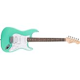 Fender Squier Debut Stratocaster HSS Beginner Electric Guitar, Sea Foam | Starter electric guitar, HSS pickups, satin urethane finish, free lessons included, 2-year warranty