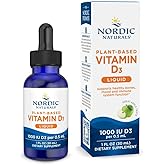 Nordic Naturals Plant-Based Vitamin D3 Liquid - 1 oz - 1000 IU Vitamin D3 - Healthy Bones, Mood & Immune System Function - Non-GMO, Vegan - 60 Servings