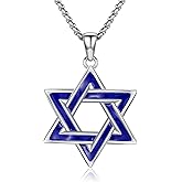 Seiyang Star of David Necklace 925 Sterling Silver Jewish Star Pendant Estrella de David Jewelry Gifts for Men(with Gift Box)