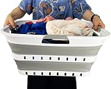 SAMMART 42L Collapsible Laundry Basket Foldable Pop Up Storage Grey/White view 5