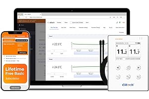 Elitech WiFi 5G/2.4G Digital Temperature Data Logger Remote Real-Time Temperature Monitor Cloud Data Storage SMS/Email/APP/Web Alarm, with Dual External Temp Probe, 16.4ft, RCW-800W-TDE-V2(-40~176℉)